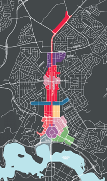 Map of the City Renewal Precinct showing the centre of Canberra