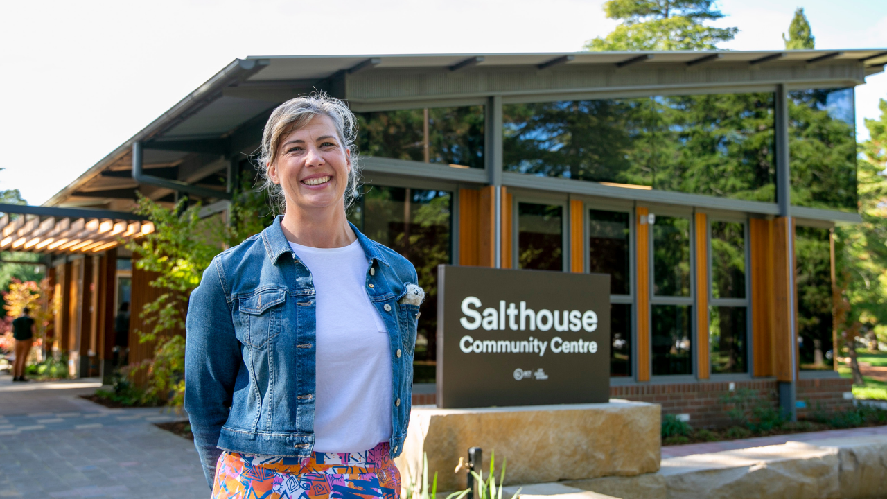 Louisa Fearnside stands in front of the Salthouse Community Centre
