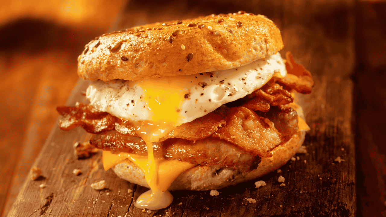 A bacon and egg roll.