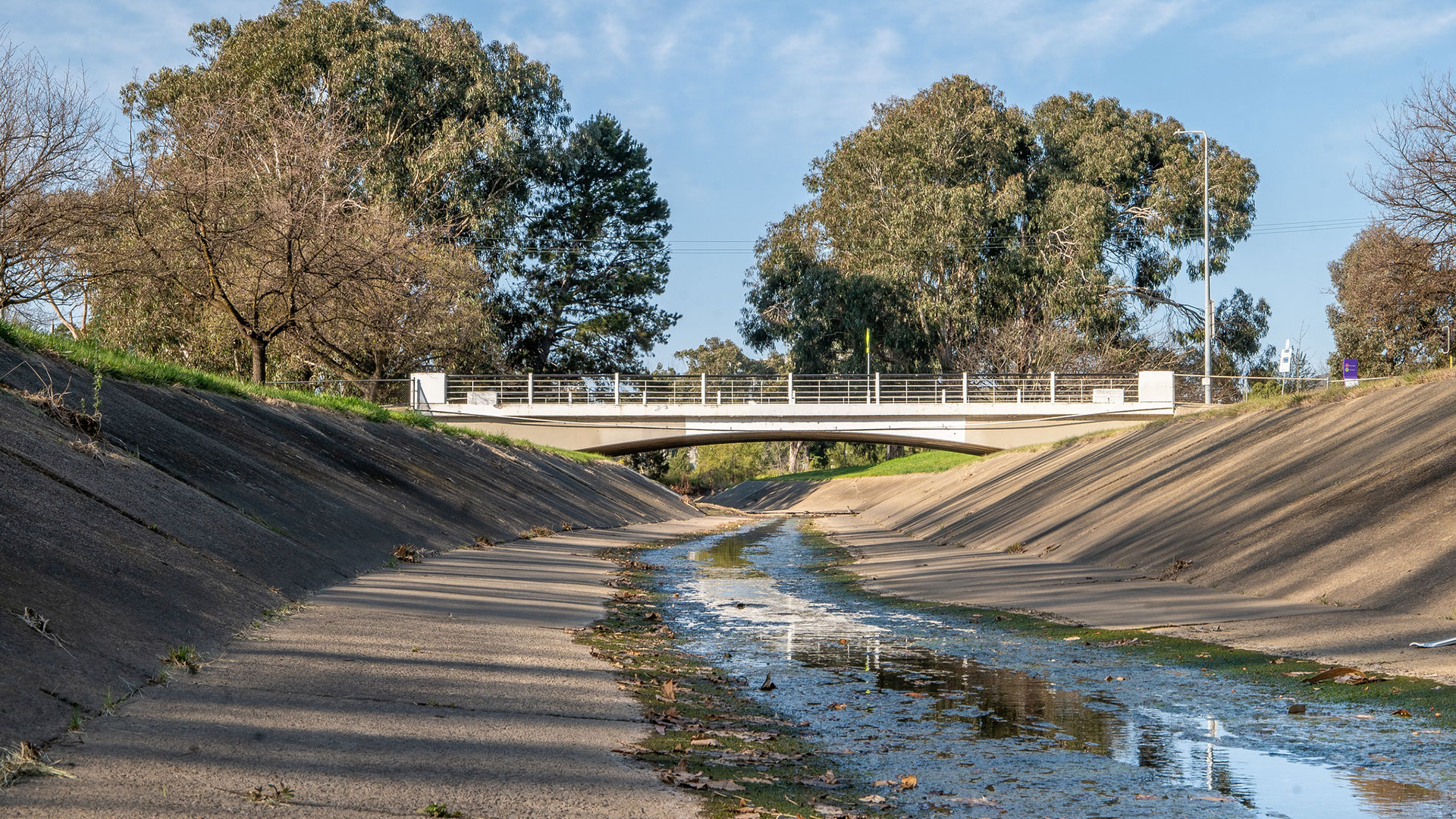 A picture of a concrete drain