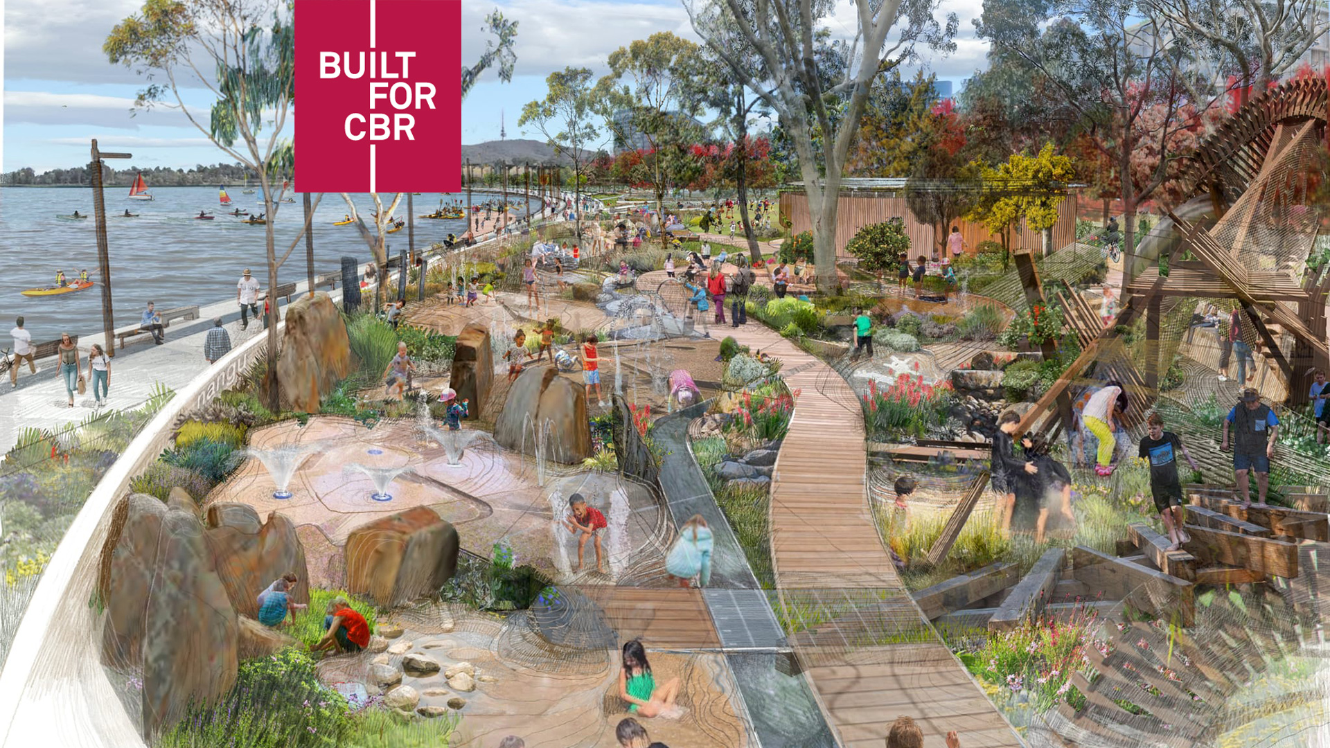 An artist's impression of the Acton Waterfront park