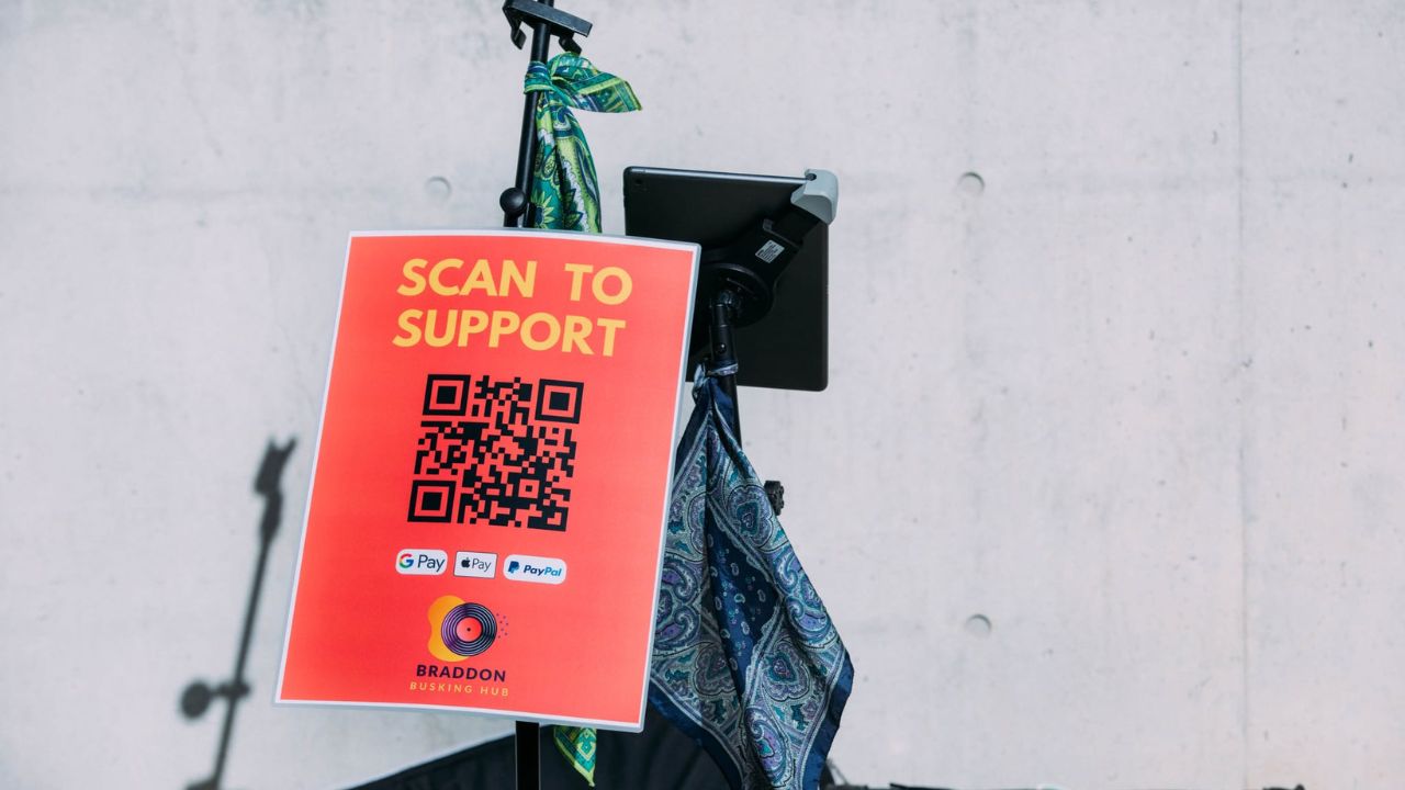 QR code on display. 