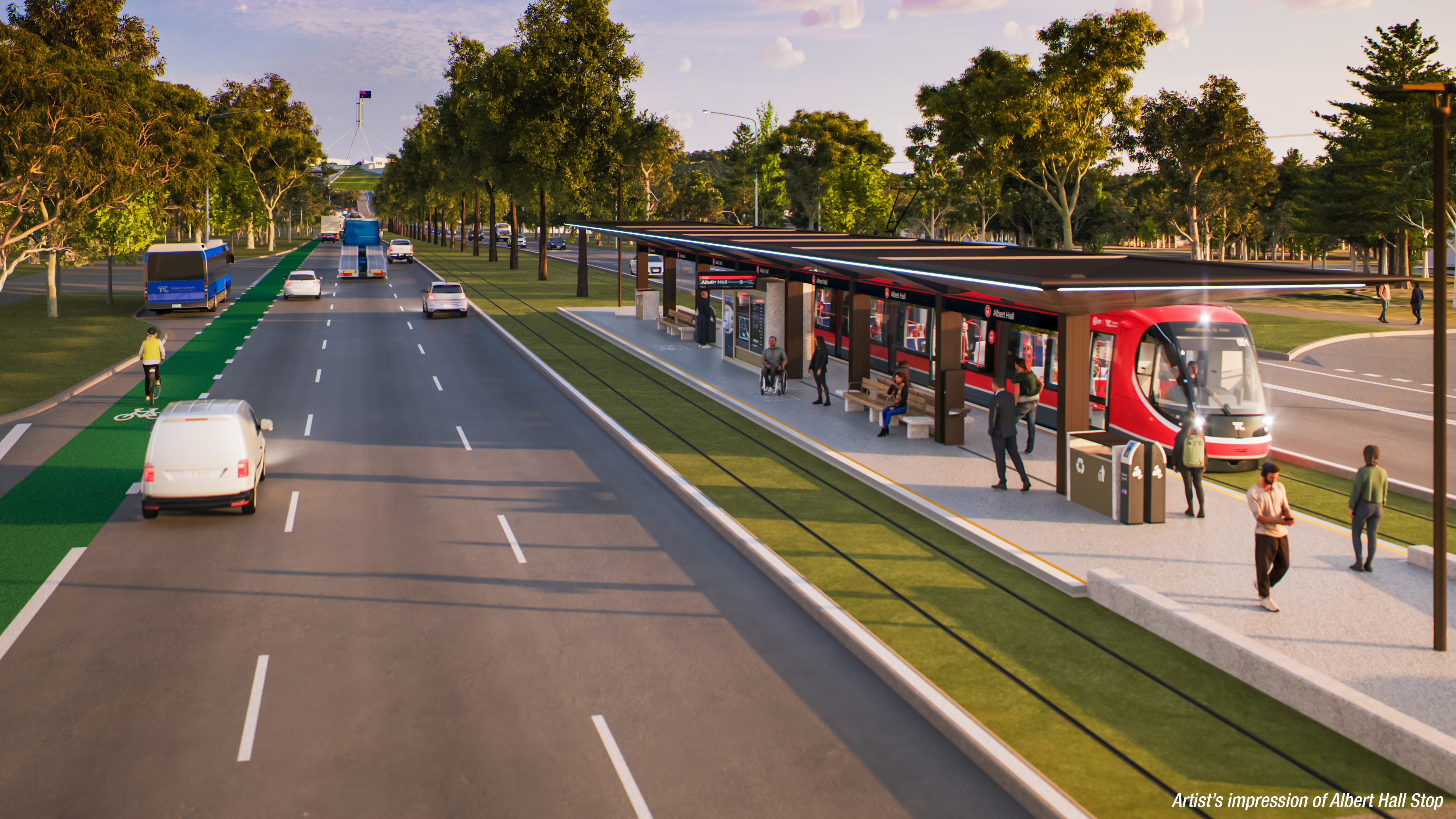 Light Rail Stage 2B - artist's impression of Albert Hall Stop