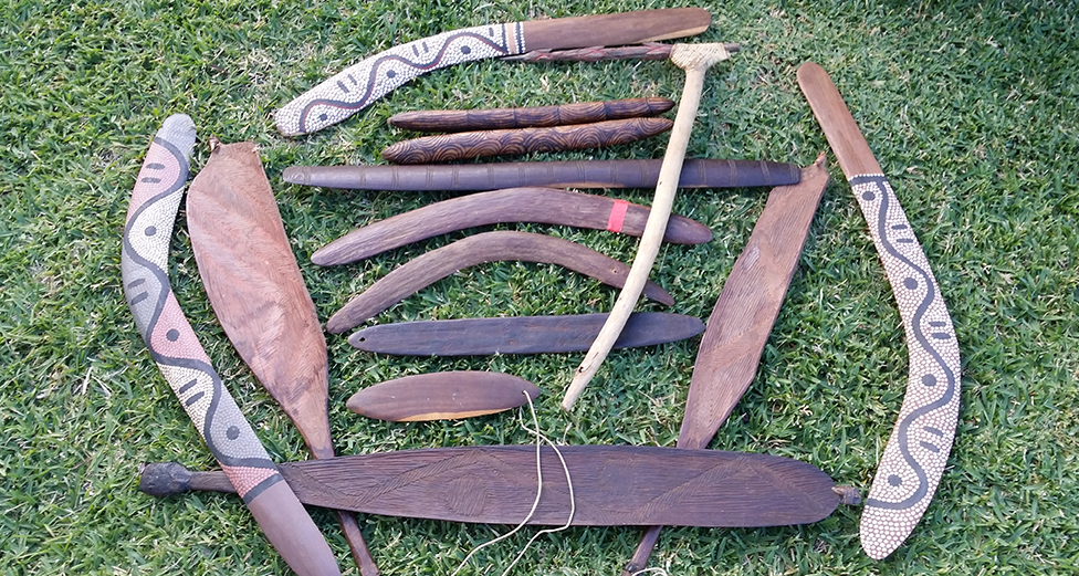A display of boomerangs