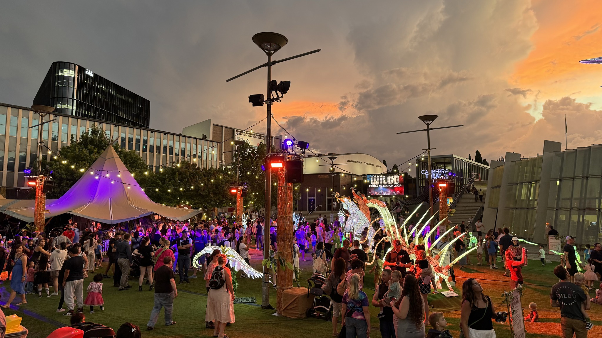 People exploring Before Us at Enlighten’s City Illuminations