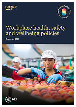 Cover of the Healthier Work information sheets and templates PDF document