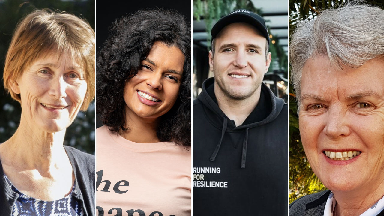 A collage of four individuals.