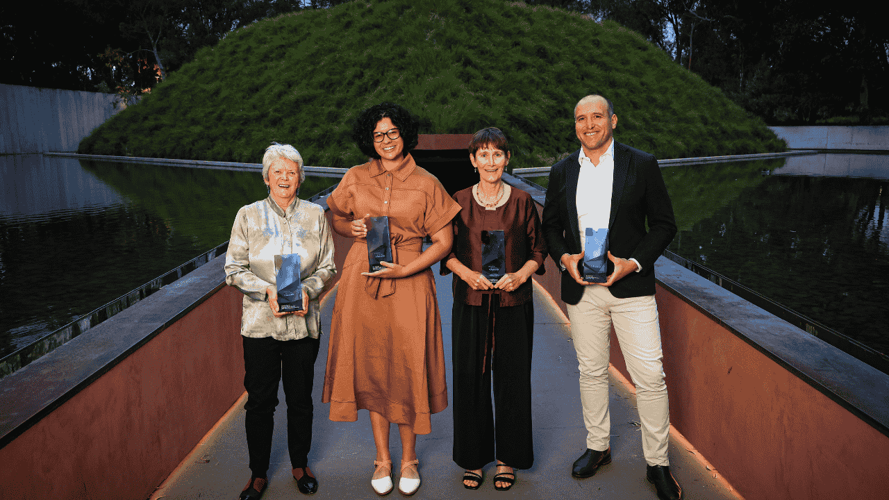 A collage of four individuals.