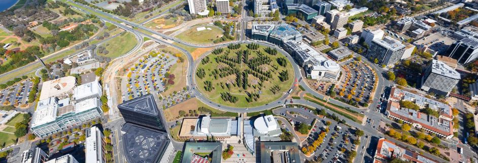 An aerial image of City Hill An aerial image of City Hill
