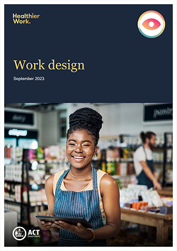 Cover of the Work design worksheet PDF document