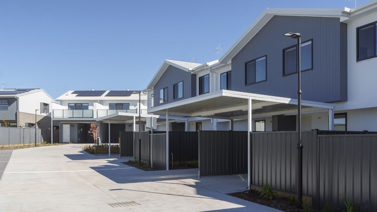A row of houses.