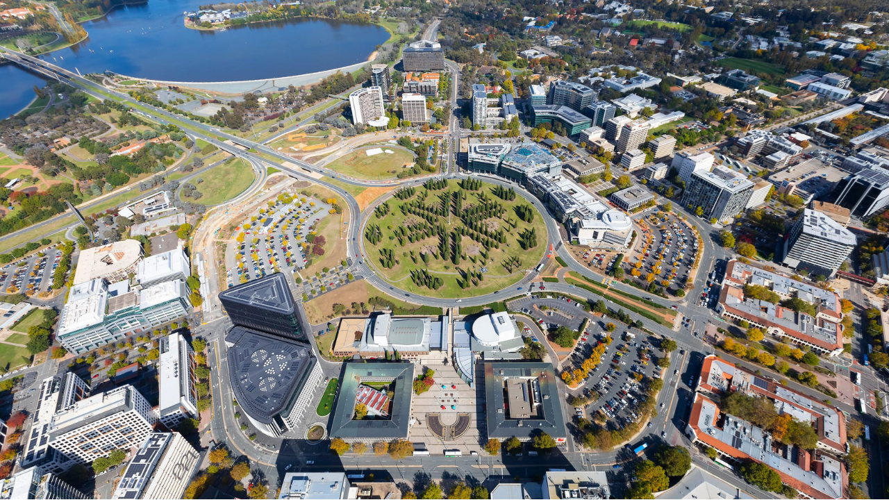 An aerial view of City Hill and the surrounding areas