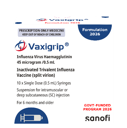 Image of box of Vaxigrip Tetra vaccine.