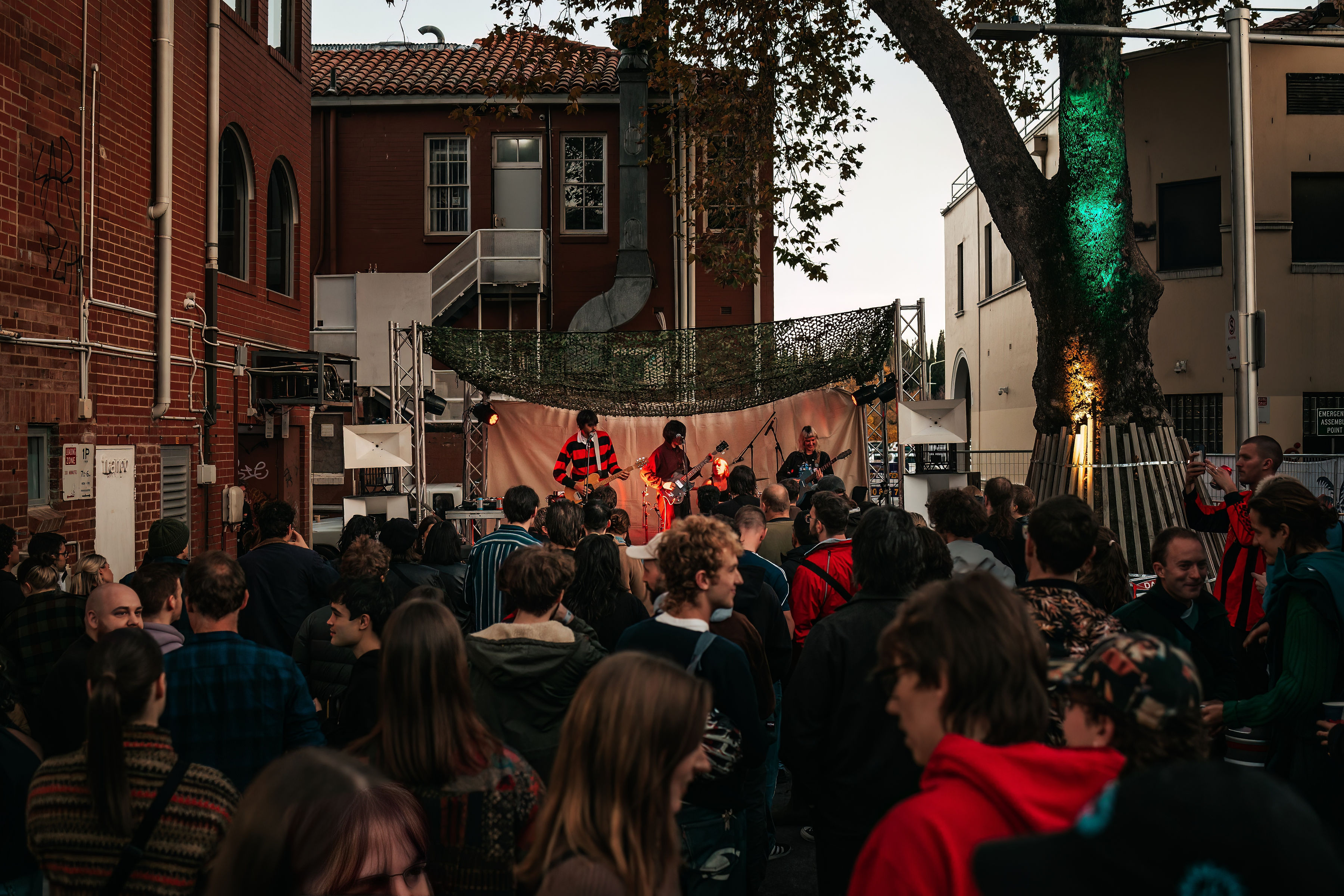 A live band plays at an event staged in Verity Lane in early 2023