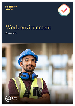 Cover of Work environment worksheet PDF document